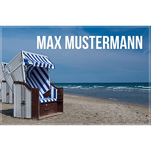 Manutextur Fußmatte mit Namen - Motiv Strandkorb - viele Natur-Motive - Schmutzfangmatte personalisiert - Größe 50x80 cm - persönliches & individuelles Geschenk von Manutextur