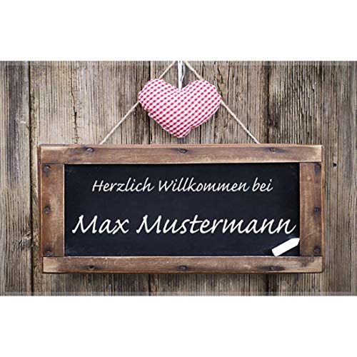 Manutextur Fußmatte mit Namen - Motiv Tafel - viele Motive - Schmutzfangmatte personalisiert - Größe 50x80 cm - persönliches & individuelles Geschenk von Manutextur