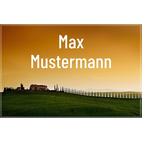 Manutextur Fußmatte mit Namen - Motiv Toskana - viele Natur-Motive - Schmutzfangmatte personalisiert - Größe 50x80 cm - persönliches & individuelles Geschenk von Manutextur