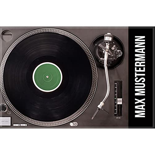 Manutextur Fußmatte mit Namen - Motiv Vinyl 2 - viele Musik-Motive - Schmutzfangmatte personalisiert - Größe 50x80 cm - persönliches & individuelles Geschenk von Manutextur