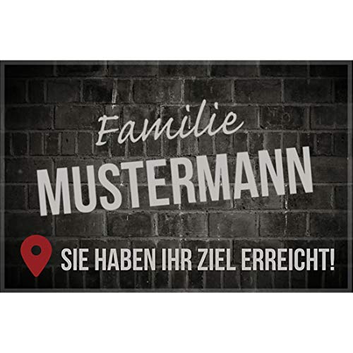 Manutextur Fußmatte mit Namen - Motiv Ziel erreicht - viele Motive - Schmutzfangmatte personalisiert - Größe 50x80 cm - persönliches & individuelles Geschenk von Manutextur