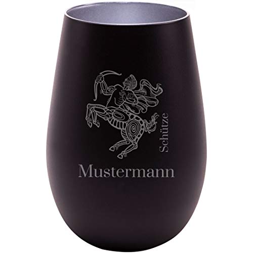 Manutextur Glas - mit Spruch oder Name - viele Motive - mit individueller Gravur - Trinkglas - graviert - personalisiert - persönliches Geschenk - schwarz - Silber Manutextur Glas - mit Spruch oder Name - viele Motive - mit individueller Gravur - Trinkglas - graviert - personalisiert - persönliches Geschenk - schwarz - Silber von Manutextur