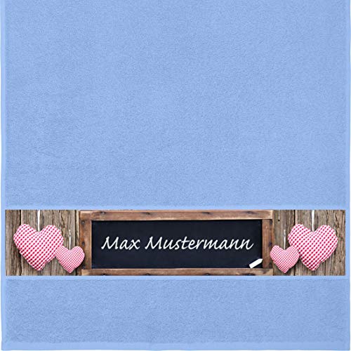 Manutextur Handtuch Mit Namen - Personalisiert - Motiv Liebe - Tafel - Viele Farben - Dusch-Handtuch - Hellblau - Größe 50x100 cm - Persönliches Geschenk Mit Wunsch-Name Manutextur Handtuch Mit Namen - Personalisiert - Motiv Liebe - Tafel - Viele Farben - Dusch-Handtuch - Hellblau - Größe 50x100 cm - Persönliches Geschenk Mit Wunsch-Name von Manutextur