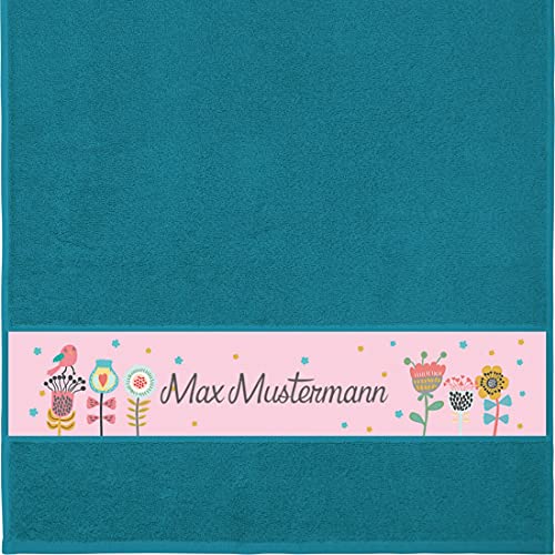 Manutextur Handtuch mit Namen - personalisiert - Motiv Blumen 1 - viele Farben & Motive - Dusch-Handtuch - Petrol - Größe 50x100 cm - persönliches Geschenk mit Wunsch-Motiv und Wunsch-Name Manutextur Handtuch mit Namen - personalisiert - Motiv Blumen 1 - viele Farben & Motive - Dusch-Handtuch - Petrol - Größe 50x100 cm - persönliches Geschenk mit Wunsch-Motiv und Wunsch-Name von Manutextur