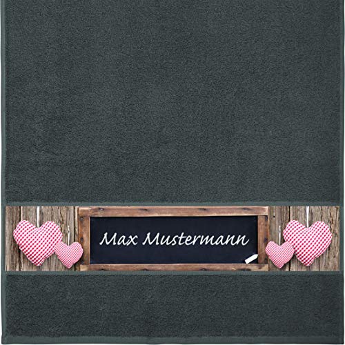 Manutextur Handtuch mit Namen - personalisiert - Motiv Liebe - Tafel - viele Farben & Motive - Dusch-Handtuch - anthrazit - Größe 50x100 cm - persönliches Geschenk mit Wunsch-Motiv und Wunsch-Name Manutextur Handtuch mit Namen - personalisiert - Motiv Liebe - Tafel - viele Farben & Motive - Dusch-Handtuch - anthrazit - Größe 50x100 cm - persönliches Geschenk mit Wunsch-Motiv und Wunsch-Name von Manutextur
