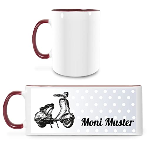 Manutextur Tasse Mit Namen - Personalisiert - Motiv Roller 01 - Viele Farben - Weiß/Marone - Persönliches Geschenk Mit Wunsch-Motiv und Wunsch-Name Manutextur Tasse Mit Namen - Personalisiert - Motiv Roller 01 - Viele Farben - Weiß/Marone - Persönliches Geschenk Mit Wunsch-Motiv und Wunsch-Name von Manutextur