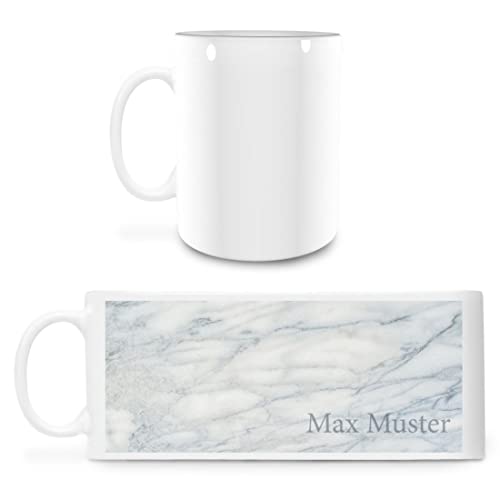 Manutextur Tasse mit Namen - personalisiert - Motiv Marmor 01 - viele Farben & Motive - weiß - persönliches Geschenk mit Wunsch-Motiv und Wunsch-Name von Manutextur