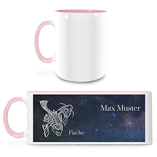 Manutextur Tasse mit Namen - personalisiert - Motiv Sternzeichen Fische - viele Farben & Motive - weiß/rosa - Größe - persönliches Geschenk mit Wunsch-Motiv und Wunsch-Name Manutextur Tasse mit Namen - personalisiert - Motiv Sternzeichen Fische - viele Farben & Motive - weiß/rosa - Größe - persönliches Geschenk mit Wunsch-Motiv und Wunsch-Name von Manutextur