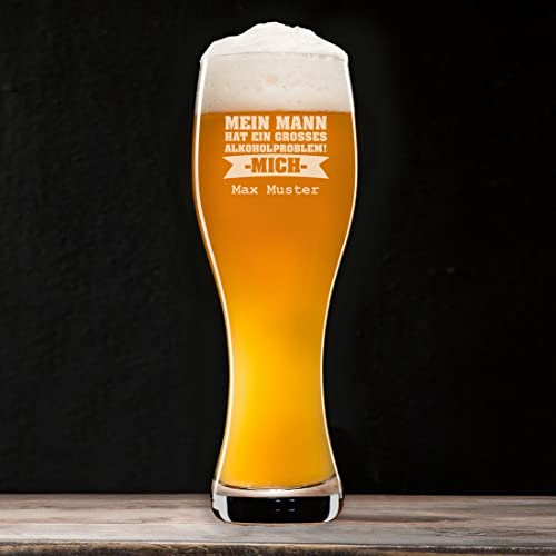 Manutextur Weizenglas Taverna - mit Name - Motiv%MotivName% - Weizen-Bierglas mit Gravur - Weißbierglas - personalisiert - graviert - persönliches Geschenk von Manutextur
