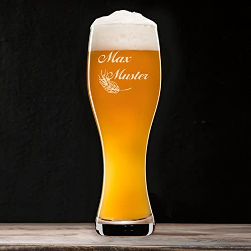 Manutextur Weizenglas Taverna - mit Name - Motiv Prost - Weizen-Bierglas mit Gravur - Weißbierglas - personalisiert - graviert - persönliches Geschenk von Manutextur