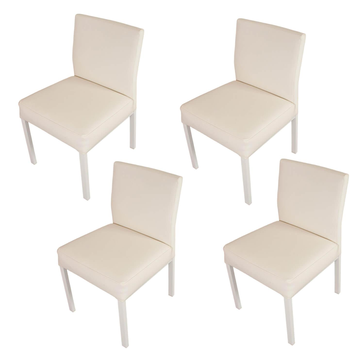 4er-Set Outdoorstühle Liner Kunstleder Weiß 4er-Set Outdoorstühle Liner Kunstleder Weiß von Manutti