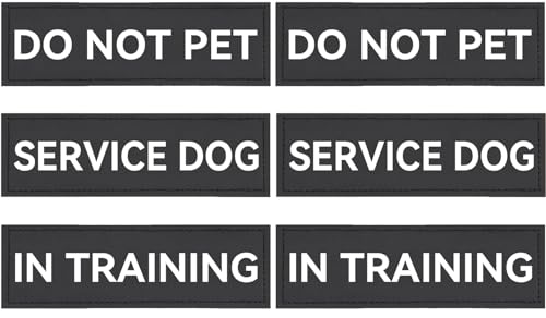 6 Pack Service Hund Patches, abnehmbare Do Not Pet Patch für Geschirr, Taktische Hund in Ausbildung Tags mit Haken für Weste, 5,1 x 1,5 Zoll von MaoMaoCha