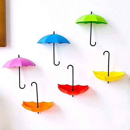 MaoNativey Wand Haken, 6 Stück Regenschirm Haken Selbstklebend Schlüsselhaken Regenschirm Wand Haken für Schlüsselhalter, Dekoration von MaoNativey