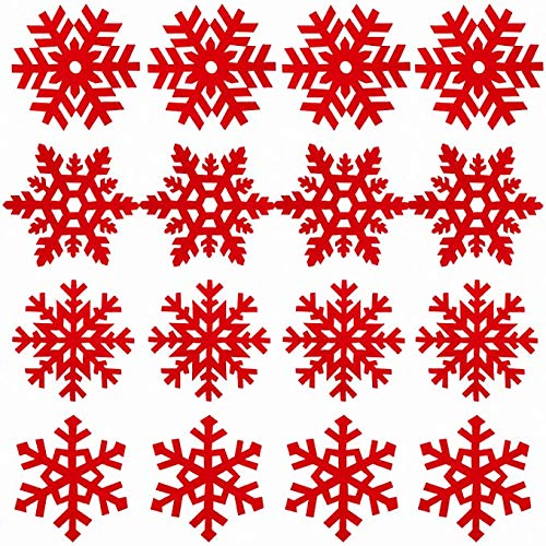 MaoNativey Weihnachtsuntersetzer-Sets, Schneeflocken-Design-Cup-Matten rutschfeste hitzebeständige Wiederverwendbare Untersetzer für die Weihnachtsfeier-Esstischdekoration, 16er-Pack von MaoNativey