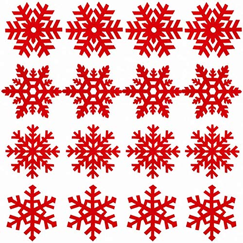 MaoNativey Weihnachtsuntersetzer-Sets, Schneeflocken-Design-Cup-Matten Rutschfeste hitzebeständige wiederverwendbare Untersetzer für die Weihnachtsfeier-Esstischdekoration, 16er-Pack von MaoNativey