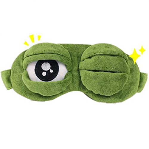Nette Frosch Schlaf Augenmaske Grün Cartoon，3D Frosch Augenklappe Augenmaske, Schlaf lustige Kreative Cartoon Frosch Augenmaske Schlaf Reise Maske von MaoNativey