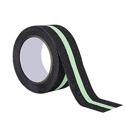 Anti-Rutsch-Klebeband Sicherheit Klebeband Glow in Dark Leuchtband Streifen für Treppen Schritte Grip Tape Band Selbstklebend für Innen oder Außen (5cm x 5m) von MaoXinTek