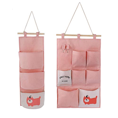 MaoXinTek Hängender Organizer 2 Stil Wand Hängetasche Hängeaufbewahrung Aufbewahrungstasche für Kinderzimmer Badezimmer Schlafzimmer Rosa von MaoXinTek