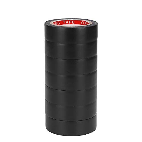 MaoXinTek Isolierbänder Elektriker Klebeband 18 mm x 10 m Schwarz PVC Band Wasserdicht Elektrisches Isolierband 7 Stück von MaoXinTek