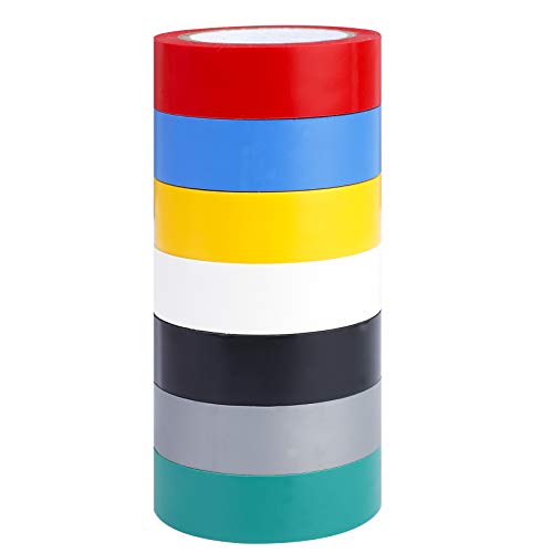MaoXinTek Isolierbänder Elektriker Klebeband Farbigen PVC Band Wasserdicht Elektrisches Isolierband 7 Stück von MaoXinTek