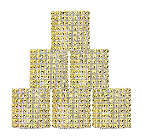 Serviettenringe Strassband Silber Halter Bling Mesh Schmuck für Hochzeit Geburtstag Diamant Klettverschluss Party Dekoration 50 Stücke Gold von MaoXinTek