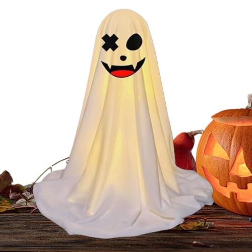 Maodom -Deko Für Halloween | Spukige Figur Mit Lichterkette - Süße Halloween Dekoration Zum Dekorieren Von Tür Wand Kamin Fenster Haus Party von Maodom