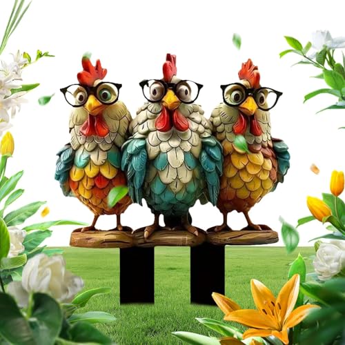 Maodom Hahn Garten Stecker - Hahn 2D Acryl Statue Für Außenbereich - Dekorative Hühnerstange für Garten Hof Rasen Landschaftsgestaltung Maodom Hahn Garten Stecker - Hahn 2D Acryl Statue Für Außenbereich - Dekorative Hühnerstange für Garten Hof Rasen Landschaftsgestaltung von Maodom