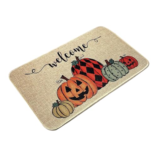 Maodom Halloween Teppich | Kürbis Zimmerteppich - 48x76 cm Halloween Türvorleger Willkommensmatte Herbstdekoration für Eingangsbereich Maodom Halloween Teppich | Kürbis Zimmerteppich - 48x76 cm Halloween Türvorleger Willkommensmatte Herbstdekoration für Eingangsbereich von Maodom