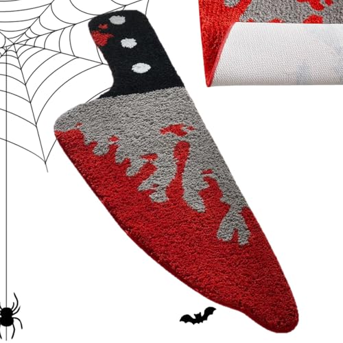 Maodom Halloween Teppiche | Realistischer Cutter Halloween Badezimmerteppich,Gruselige Urlaubsteppich Läufer Für Innen Außen Eingang Zimmer Tür Haus Flur Küche Badezimmer von Maodom