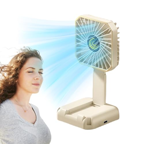 Maodom Handgehaltener Ventilator,Klappbarer Persönlicher Tragbarer Kühlventilator - Batteriebetriebener Persönlicher Luftkühler Mit Handyhalterung Und 3 Stufen Für Outdoor Camping Und von Maodom