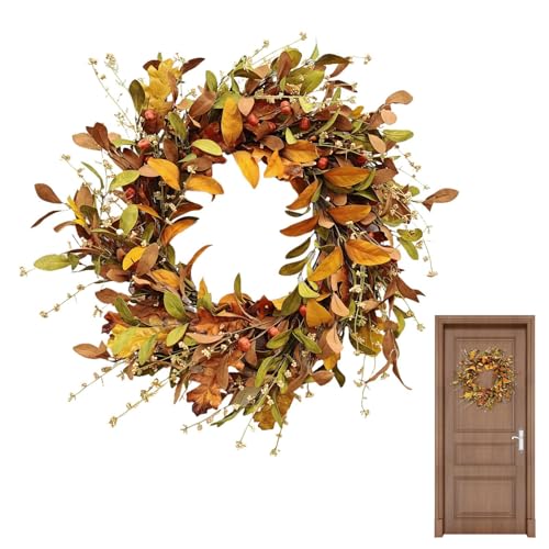 Maodom Herbstkränze Für Die Haustür | 55 cm Herbst Türkranz | Dekoration Mit Künstlichen Blättern Design Für Saisonale Feiertage Bauernhaus Innenbereich Fenster Wand Kamin | Erntedankfest von Maodom