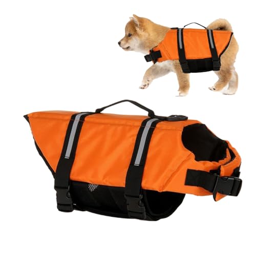 Maodom Schwimmweste Für Hunde,Hundejacke Mit Reflektierenden Streifen | Einstellbarer Rettungsgurt Für Sommer Pool Boot Outdoor Camping Kajak von Maodom