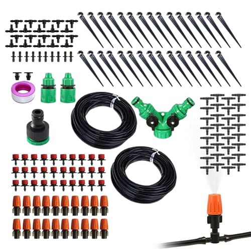 Maodom Tropfsystem Set - Verstellbares Tropf-Bewässerungsset,360° Rotierend Automatisch 30M Bewässerung Garten Gewächshaus Maodom Tropfsystem Set - Verstellbares Tropf-Bewässerungsset,360° Rotierend Automatisch 30M Bewässerung Garten Gewächshaus von Maodom
