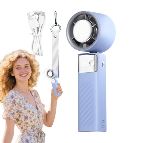 Maodom Wiederaufladbarer Handventilator,Lauffrei Leise Tragbare Ventilatoren | Batteriebetrieben Klappbar Mit 199 Geschwindigkeitsstufen Flügelloser Kühler Für Frauen, Männer Und Kinder Camping Urlaub von Maodom