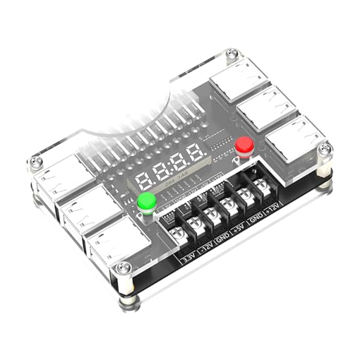 Netzteil-Breakout-Board und Acrylgehäuse-Set, einstellbare Spannungen, Drehknopf, unterstützt 3,3 V, 5 V, 12 V, -12 V, ATX24-poliges Netzteil von Maouira