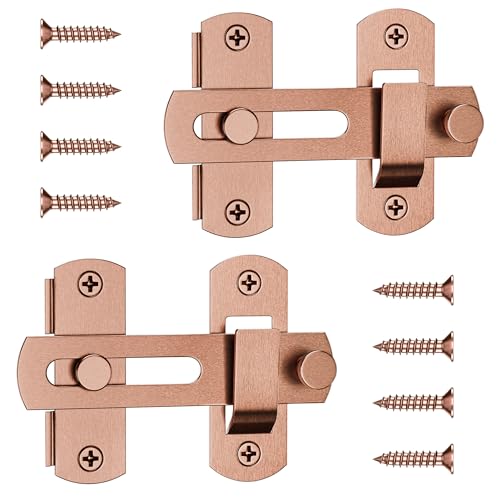 MaozyHomie 10,2 cm Flip-Riegel, 180 Grad Klappriegel, Scheunentürschloss, robuster SUS304 Edelstahl, Klapp-Schieberiegel, Bolzenschnallenschloss für Scheunenholz-Schiebetüren, Rotbronze, 2 Stück MaozyHomie 10,2 cm Flip-Riegel, 180 Grad Klappriegel, Scheunentürschloss, robuster SUS304 Edelstahl, Klapp-Schieberiegel, Bolzenschnallenschloss für Scheunenholz-Schiebetüren, Rotbronze, 2 Stück von MaozyHomie