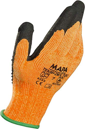 MAPA Professional TempDex 720 – Thermohandschuhe aus Nitril, mit Schnittfestigkeit, im Einsatz in den Bereichen Gummi/Keramik und im Maschinenbau, orange, Größe 9 (1 Paar), Thermohandschuhe von Mapa