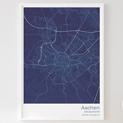 Mapdify Aachen Stadtposter, dein Lieblingsort als Wandposter, Karte deiner Stadt, City Poster von Mapdify
