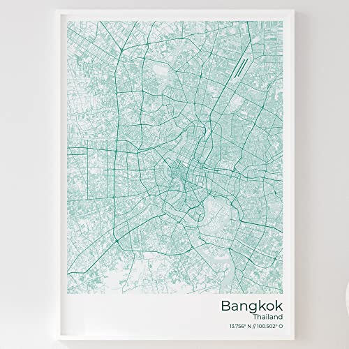 Mapdify Bangkok Stadtposter, dein Lieblingsort als Wandposter, Karte deiner Stadt, City Poster von Mapdify