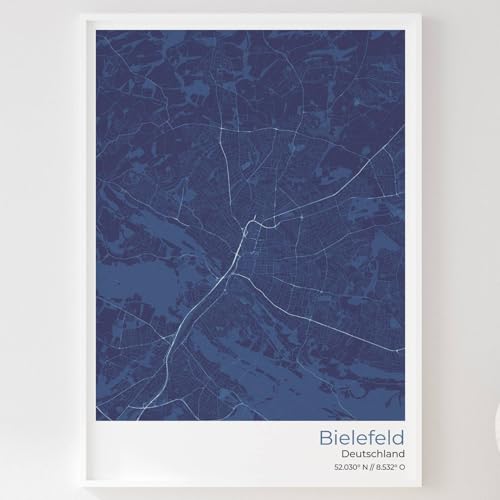 Mapdify Bielefeld Stadtposter, dein Lieblingsort als Wandposter, Karte deiner Stadt, City Poster von Mapdify