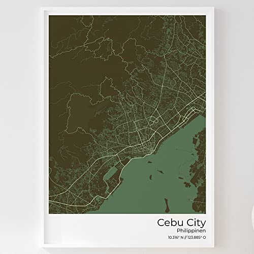 Mapdify Cebu City Stadtposter, dein Lieblingsort als Wandposter, Karte deiner Stadt, City Poster von Mapdify