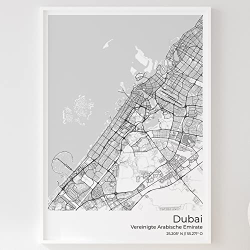 Mapdify Dubai Stadtposter, dein Lieblingsort als Wandposter, Karte deiner Stadt, City Poster von Mapdify