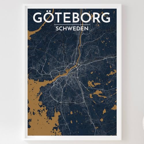 Mapdify Göteborg Stadtposter, dein Lieblingsort als Wandposter, Karte deiner Stadt, City Poster von Mapdify
