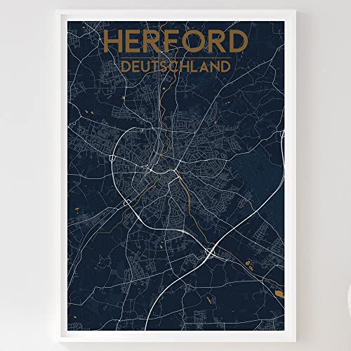 Mapdify Herford Stadtposter, dein Lieblingsort als Wandposter, Karte deiner Stadt, City Poster von Mapdify