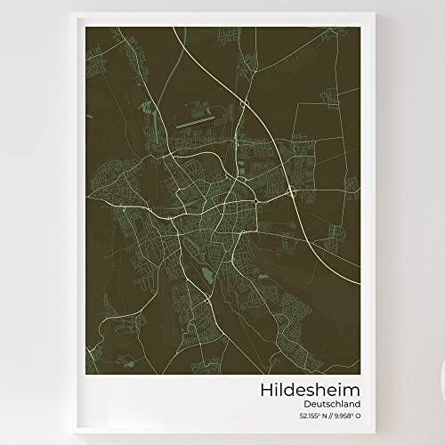 Mapdify Hildesheim Stadtposter, dein Lieblingsort als Wandposter, Karte deiner Stadt, City Poster von Mapdify