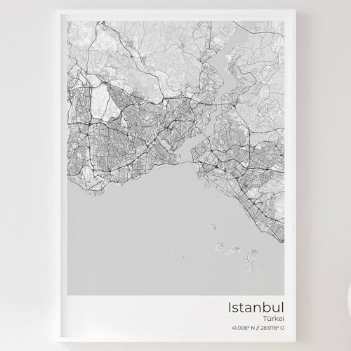 Mapdify Istanbul Stadtposter, dein Lieblingsort als Wandposter, Karte deiner Stadt, City Poster von Mapdify