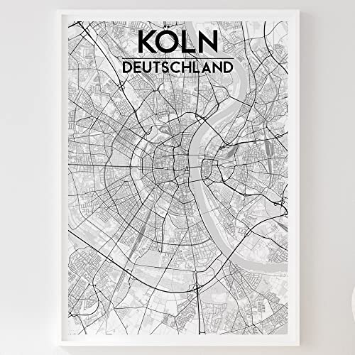 Mapdify Köln Stadtposter, dein Lieblingsort als Wandposter, Karte deiner Stadt, City Poster von Mapdify