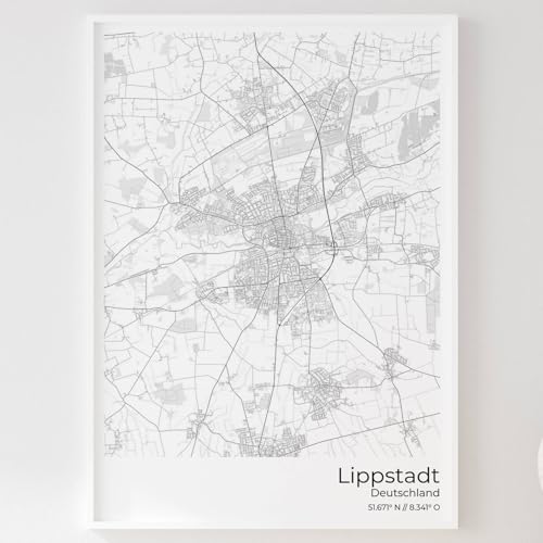 Mapdify Lippstadt Stadtposter, dein Lieblingsort als Wandposter, Karte deiner Stadt, City Poster von Mapdify