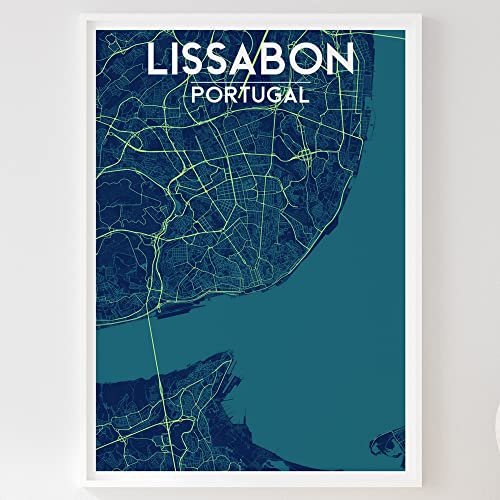 Mapdify Lissabon Stadtposter, dein Lieblingsort als Wandposter, Karte deiner Stadt, City Poster von Mapdify