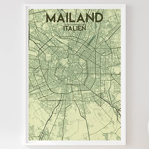 Mapdify Mailand Stadtposter, dein Lieblingsort als Wandposter, Karte deiner Stadt, City Poster von Mapdify